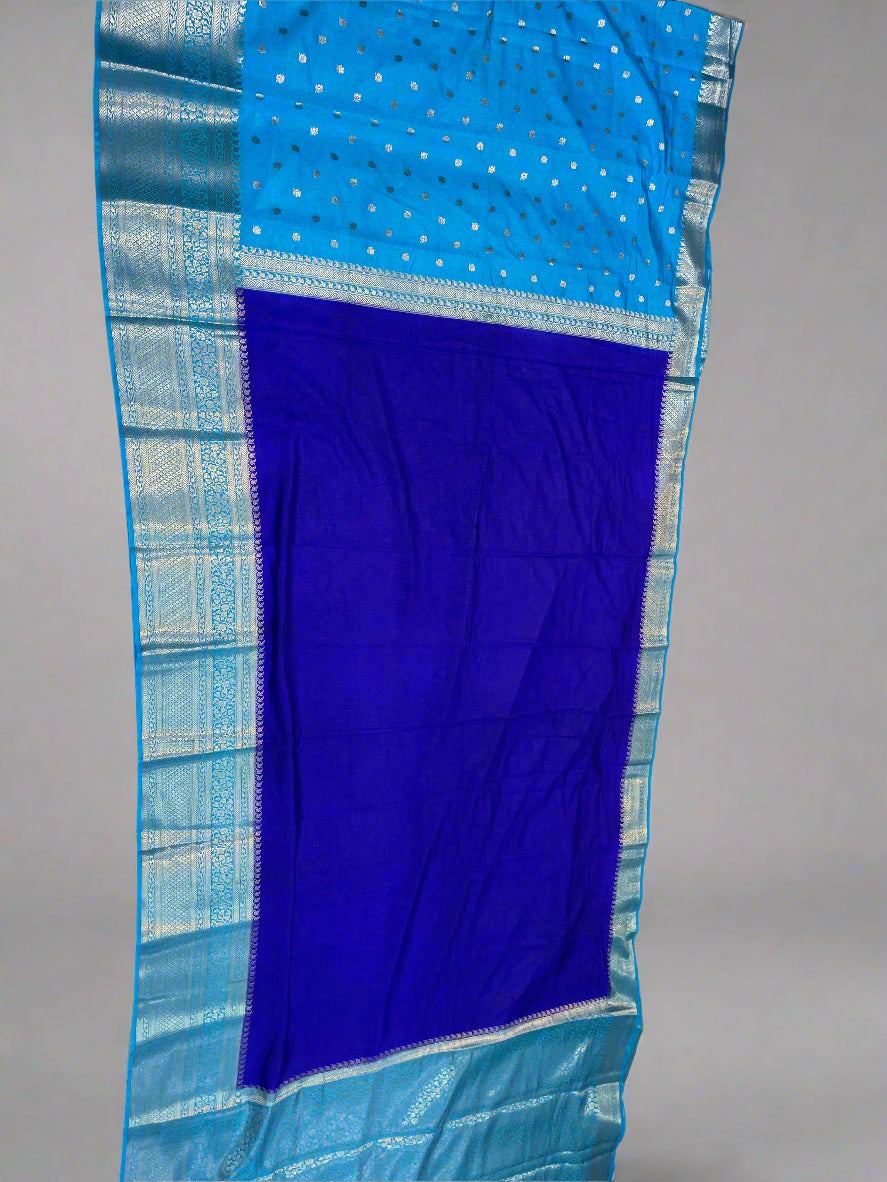 Half and half banarasi silk saree