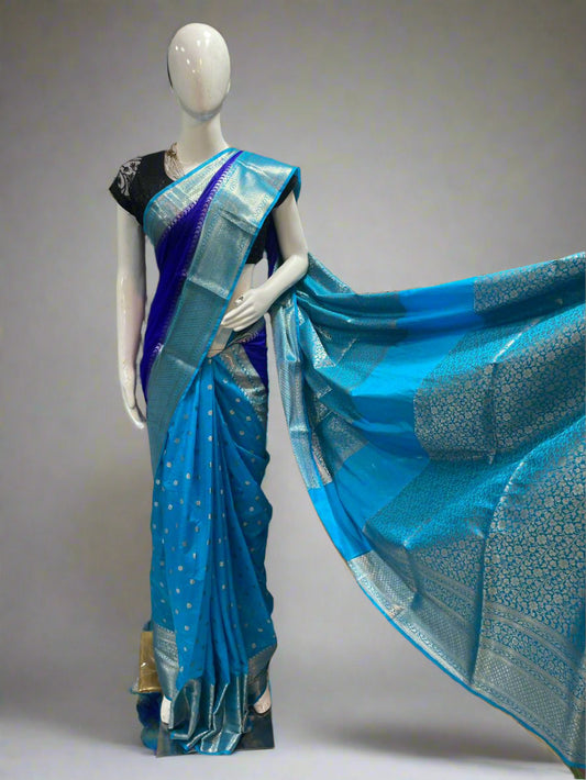 Half and half banarasi silk saree